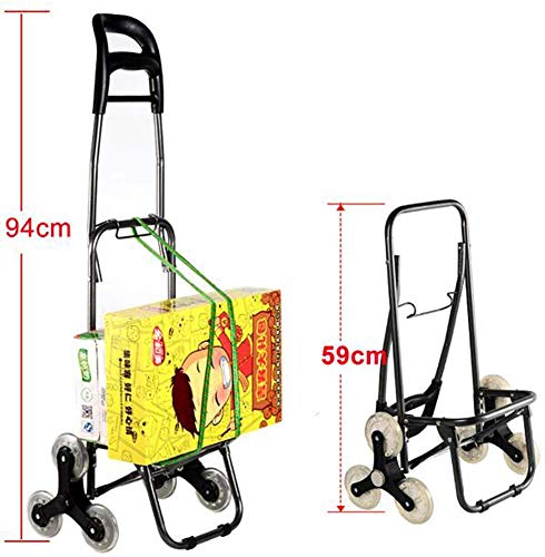 Faltbarer Trolley, klappbarer Einkaufstrolley, Aufbewahrungswagen aus Stahl zum Einkaufen, Leichte Schwenkräder… – Bild 4