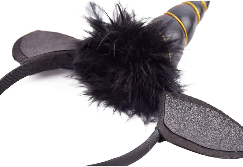 PRETYZOOM Unicorn Headband with Hair Hoop Ears (XOV1384645IH2ZXOFB883) - Black Leather Costume Headwear for Children and Fans of Festivals, Costume Parties, and Unicorn Themes