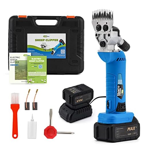 LuzRise Sheep Shears Cordless 550W 2400RPM Professional Rechargeable Shearing Clipper 21V with 6 Speed, for Shaving Fur Wool in Sheep, Goat, Cattle, and Other Farm Livestock, with 2 Lithium Batteries