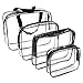 Clear Makeup Bags, Travel Bag/ Travel Toiletry Bag Kit 4 Pack Travel Toiletry Cosmetic Bag Portable Waterproof PVC Organizer Case for Men & Women(4 pack, 3 size)