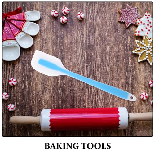 Spatule en silicone bleu clair transparent au design monobloc épuré