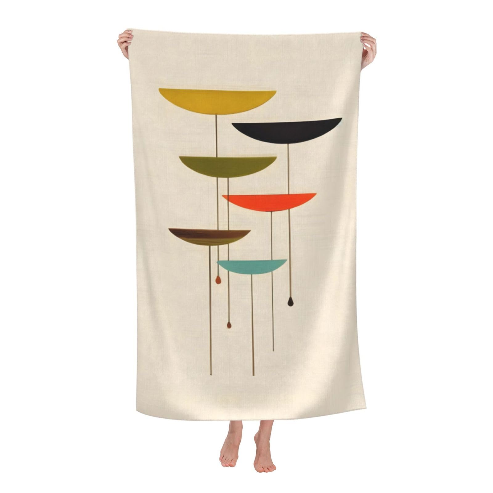 Grande serviette de bain en fibre ultra fine premium imprimée 81x132 cm