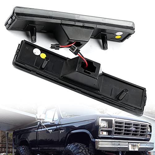 Nslumo Led Side Marker Lights Replacement For 1980-1986 Ford Bronco F150 F250 F350 Amber Led Front Fender Side Marker Turn Signal Light Kit Clear Lens Pair Driver Passenger Lamp Assembly #TOP4