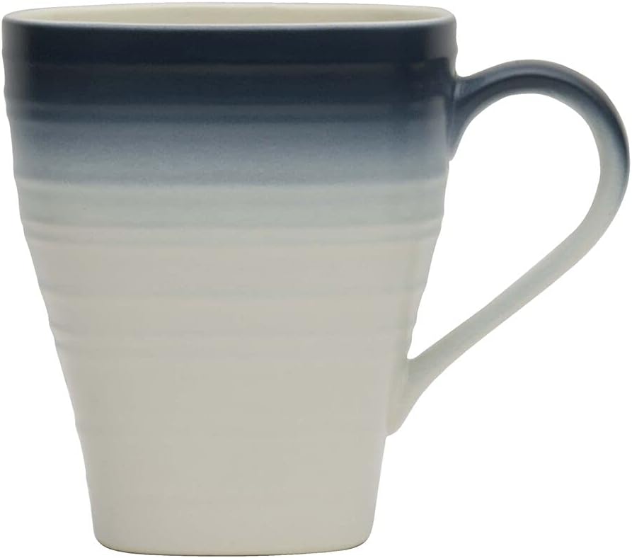 Mikasa Swirl Square 16-Piece Dinnerware Set, Service for 4, Ombre Blue