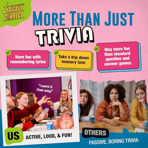 Lyrically Correct '90s & 2000s Music Trivia Card Game - Pop Edition - Finish The Lyrics Challenge, Fun for Adults, Party or Family Night — view 4