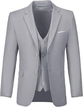 Furuyal Mens Suits 3 Piece Slim Fit Suit Set Formal Wedding Business Tuxedo