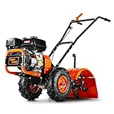 SuperHandy Rear Tine Tiller - 7HP Engine, 16' Width & 12' Depth Cultivator - Garden Soil Prep for Planting & Vegetable Beds