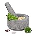 Produktbild Relaxdays 10029958 Mörser mit Stößel, Granit, unpoliert, langlebig, massiv, für Gewürze und Kräuter, Steinmörser D: 14 cm, grau
