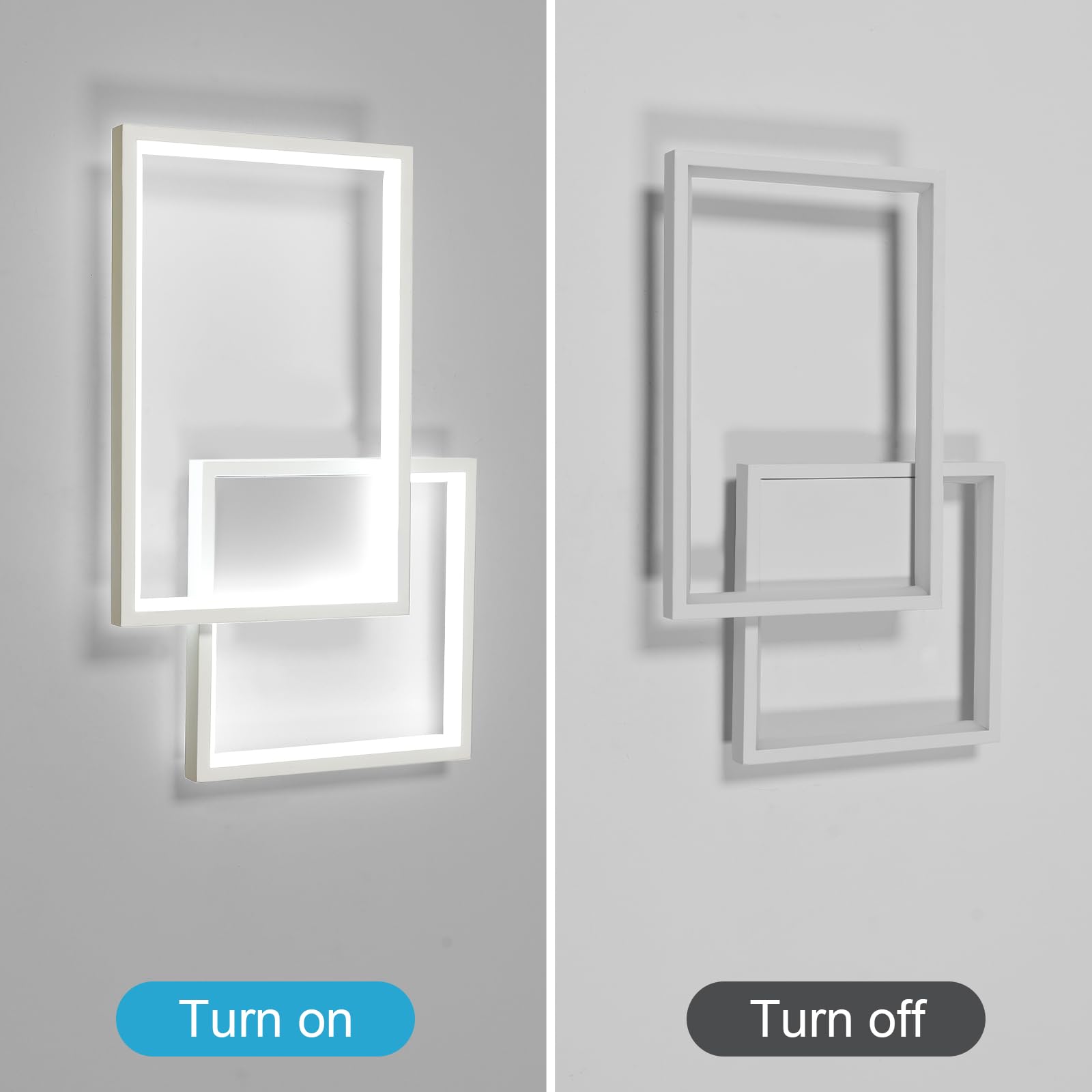41CM Applique da Parete Interno LED 34W Lampada da Parete 6500K | 34W 3825LM Moderno Bianco Lampada a Muro in Alluminio per Camera da Letto Soggiorno Scale Corridoio, Bianco Freddo 6500K