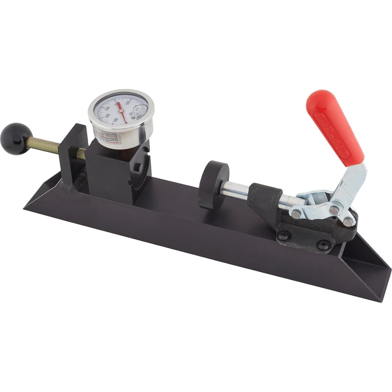 Speedway Motors Engine Valve Spring Rate Tester Tool with Black Anodized Billet Aluminum Construction, Adjustable Installed Height and 600 lb Capacity for Single or Double Springs