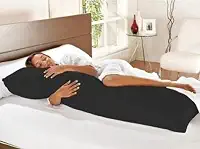 Travesseiro Corpo 100% Silicone Xuxão Grande 1,35 x 0,48M - Preto