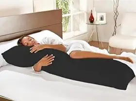Travesseiro Corpo 100% Silicone Xuxão Grande 1,35 x 0,48M - Preto
