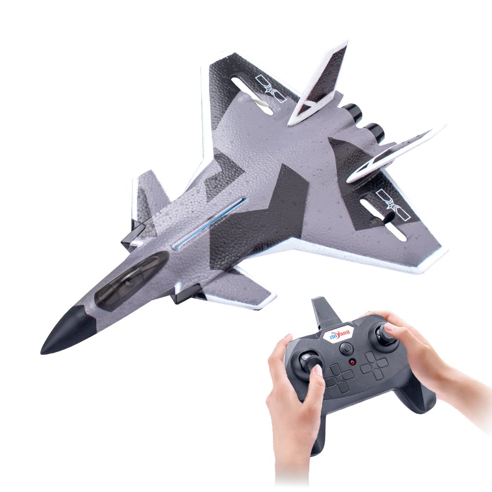 Skymold J-20 Fighter Remote Control Airplane, Gyro RC Jet Plane with  LED Light, Easy to Fly Toys for Kids 8-14, Aircraft Gifts for Adults (Camo