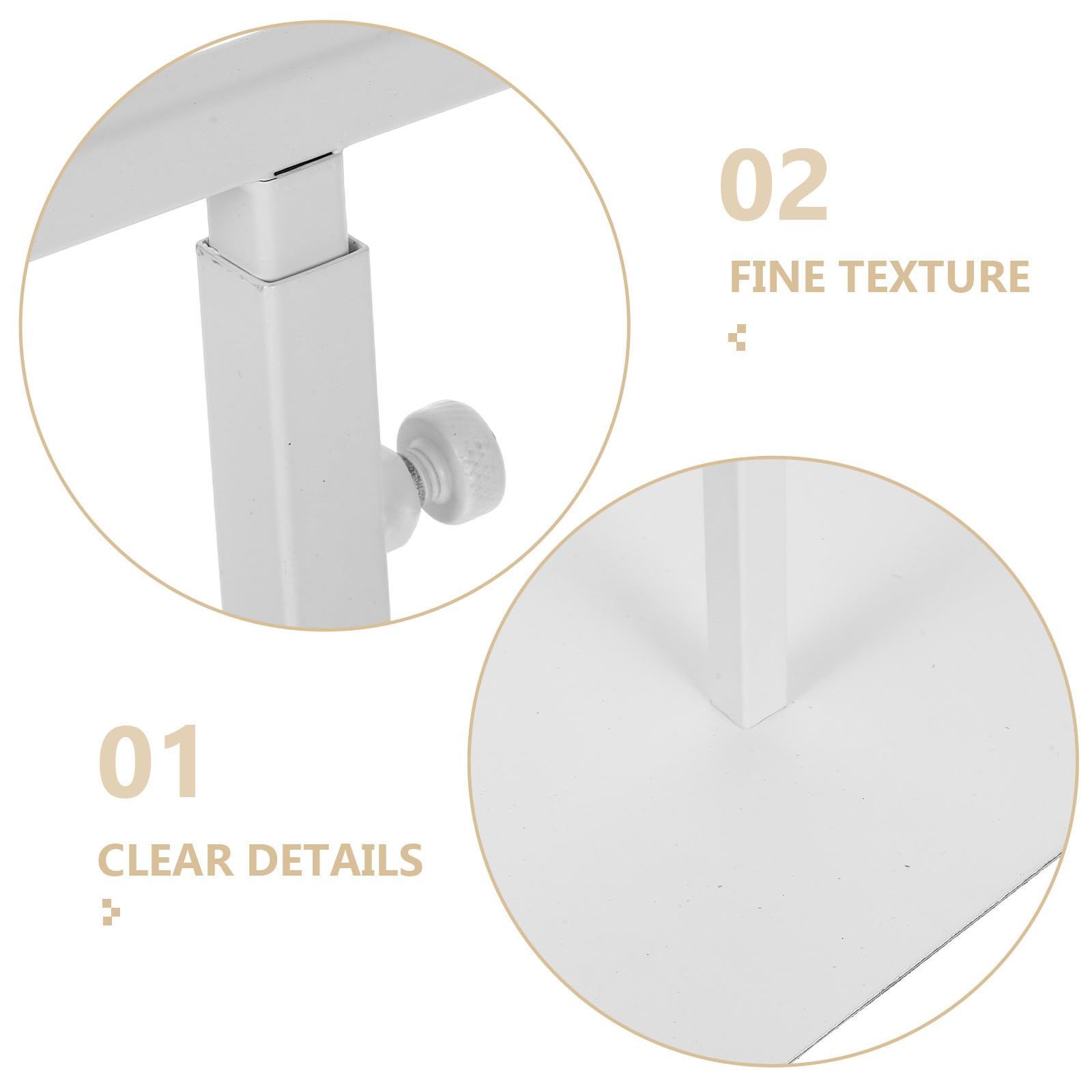 Soporte Expositor Blanco para Bolsos de Acero Inoxidable Altura Ajustable y Diseño Estable para Tiendas de Ropa y Hogar