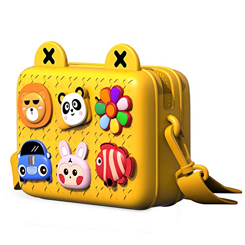 Richgv Handtasche für Kinder,Umhängetasche für Kinder Crossbody Bag EVA Material Kein Verblassen Kein Geruch Mit Verstellbarem Riemen DIY Dekoration Schultertasche für Kinder 2-6 Jahre(Gelb) Cover