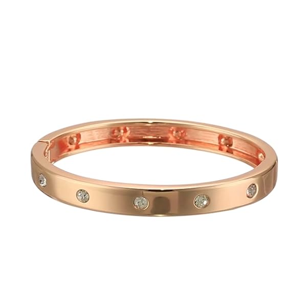 Guess Narrow Hinge with Crystal Rose Gold Bangle Bracelet