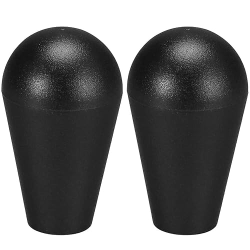 HAAMIIQII 2PCS Oval Joystick Head Bat Top Ellipse Handle Knob for Replacement Arcade DIY Parts (2 Black)