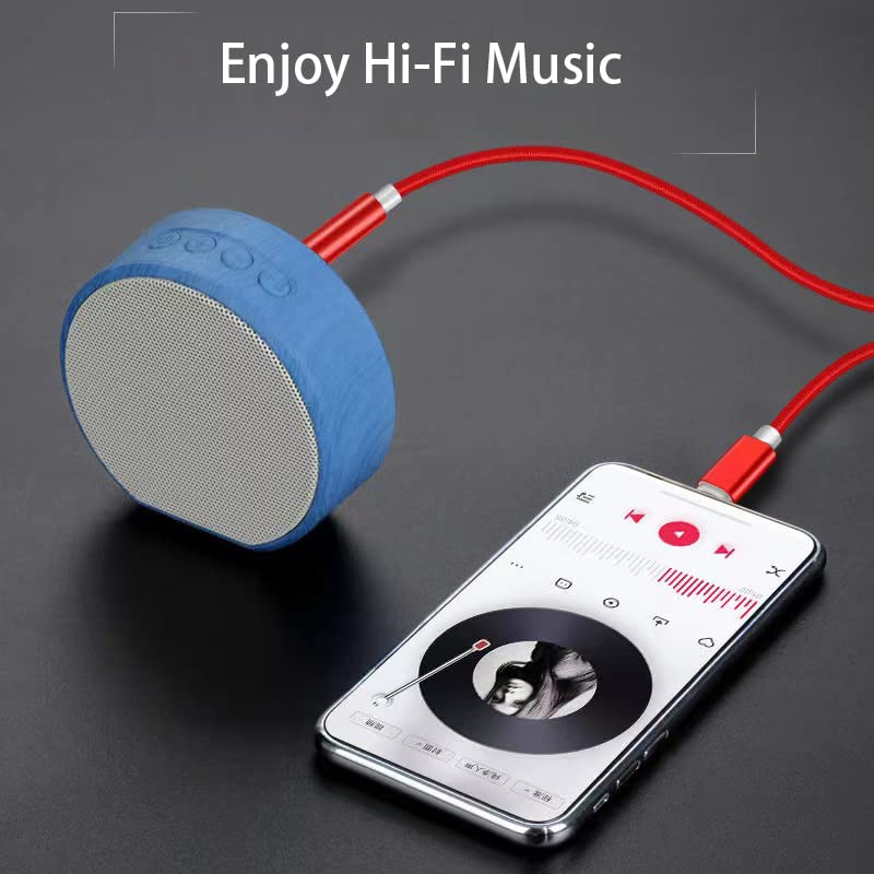 Aux Cord for iPhone, Lightning to 3.5mm Audio Nylon Braided Cable for iPhone 13 12 11 XS XR X 8 7 6 iPad iPod to Car/Home Stereo/Headphone/Speaker, Apple MFi Certified Headphone Jack Adapter (Red)