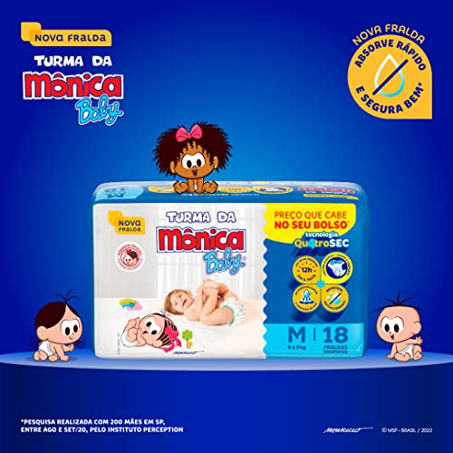 Turma da Mônica Baby Fralda Turma Da Monica Baby Jumbinho M 18 Unidades