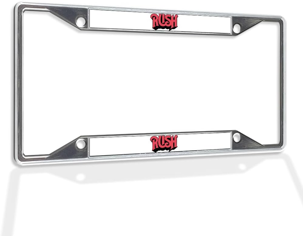 Fastasticdeals Metal Insert License Plate Frame Rush Weatherproof Car Accessories Chrome 4 Holes Solid Insert