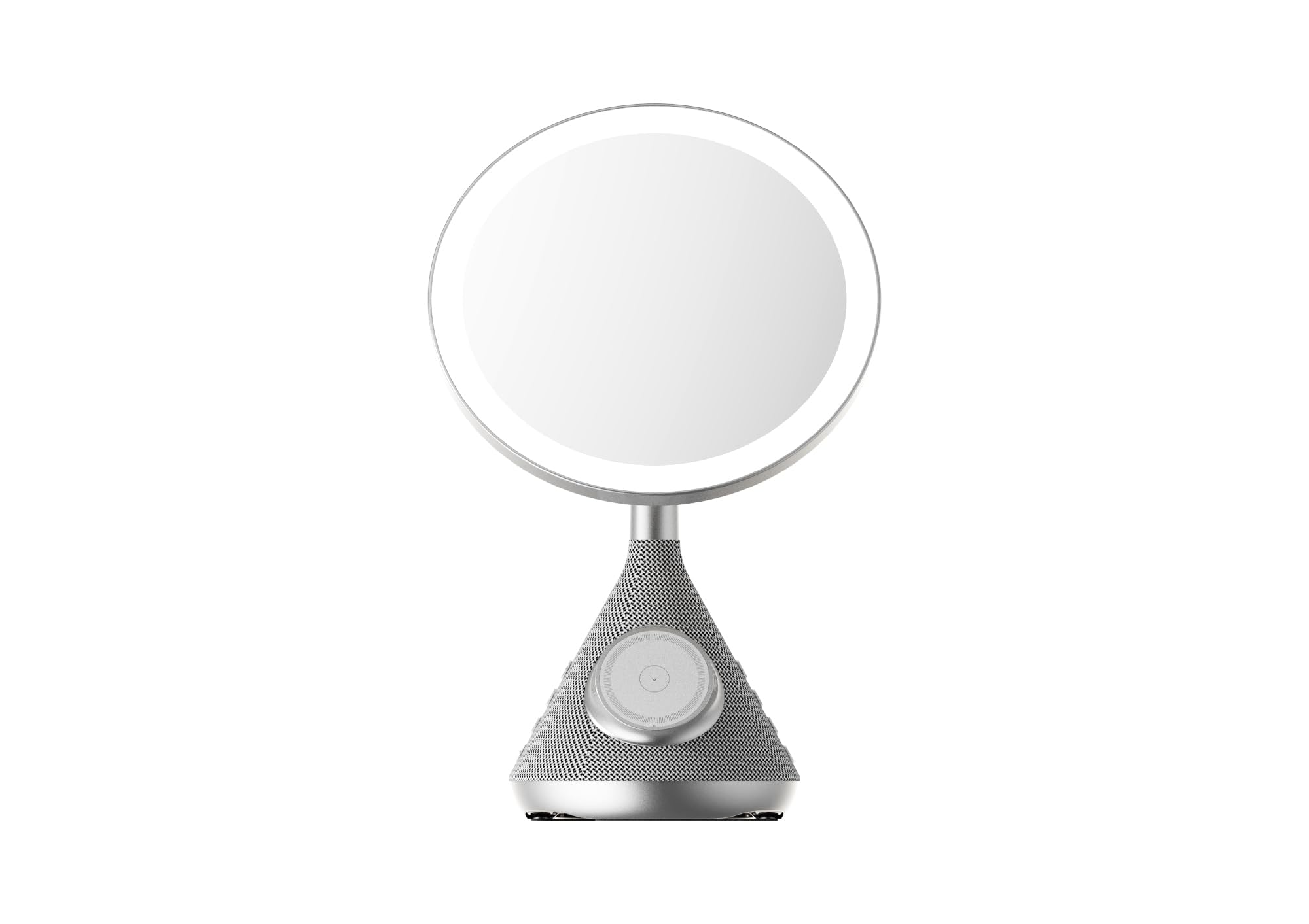 Tower Unisex Grey C85051sil 3-In-1 Illuminated Led Mirror With 5W Bluetooth Speaker & 15W Wireless Charger, Adjustable Brightness, Magsafe Compatible, Silver In A