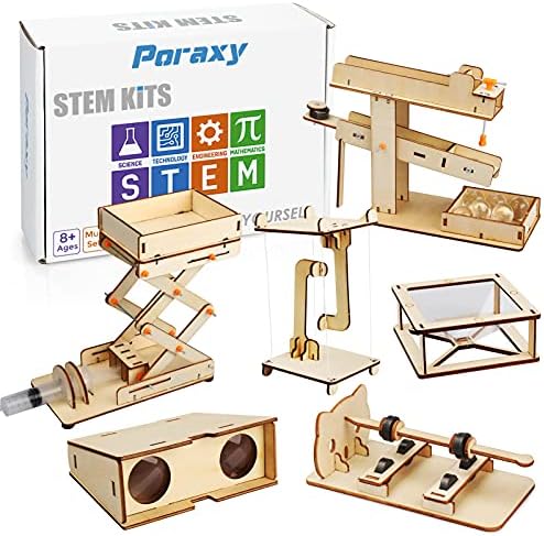 6 in 1 STEM Kits, Science Experiment STEM Projects for Kids Ages 8-12, Educational 3D Wooden Puzzle, DIY STEM Toys Building Kit, Gifts for Boys and Girls Ages 8 9 10 11 12 Years Old