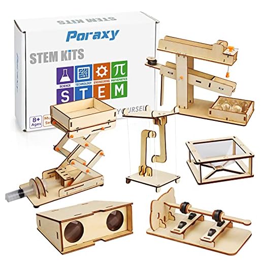 6 in 1 STEM Kits, Science Experiment STEM Projects for Kids Ages 8-12, Educational 3D Wooden Puzzle, DIY STEM Toys Building Kit, Gifts for Boys and Girls Ages 8 9 10 11 12 Years Old