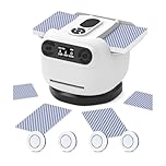 Quintin 2-in-1 Automatic Card Shuffler and Dealer with 360° Omnidirectional Dealing, Multi-Size Card Compatibility, Low Noise Turbo Shuffling, Portable for 8 Players, 2025 Version (White)