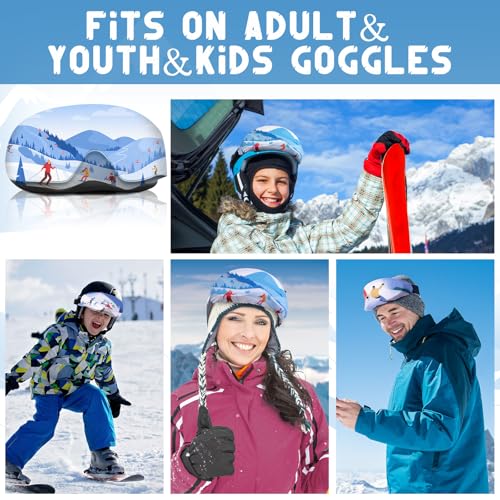 Haull 6 Pcs Ski Snowboard Goggle Cover Protectors Microfiber Protective Cover Sleeve Ski Goggle Case for Travel Storage(Skiing Style)
