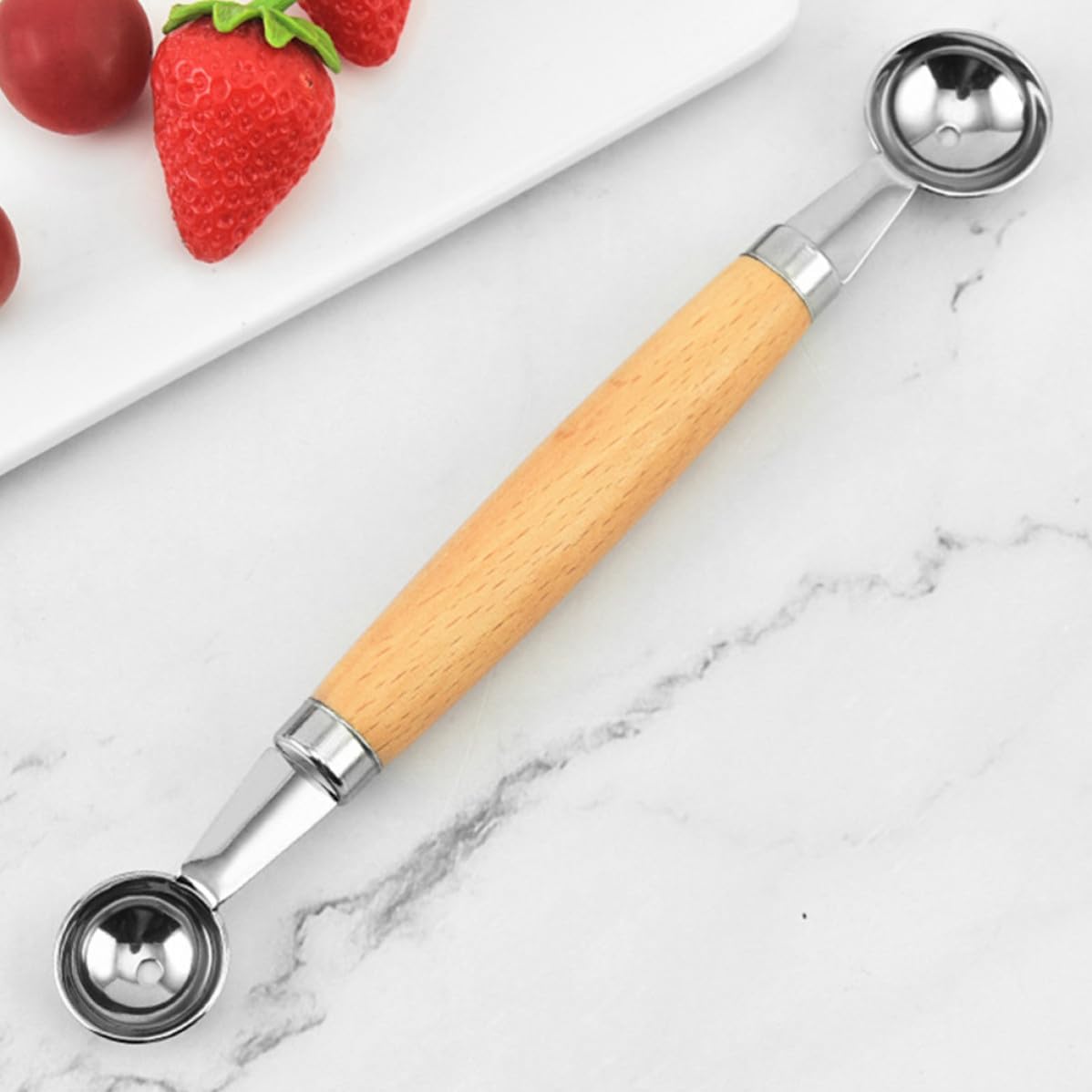 2pcs Multi Function Fruit Spoon Melon Baller Scooper Stainless Steel