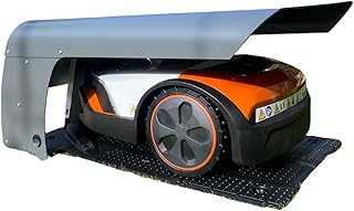 XL Rasenroboter für Rasenmäher 86 x 65 x 40 cm | Wetterfest + UV-Schutz | Edelstahlfüße | Montagematerial im Lieferumfang enthalten