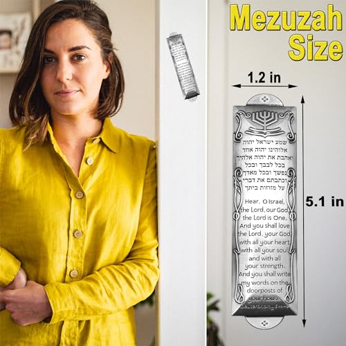 Directharo Mezuzá com pergaminho para porta, conjunto de 2 caixas de mezuzá com 2 rolos de mezuzá, c