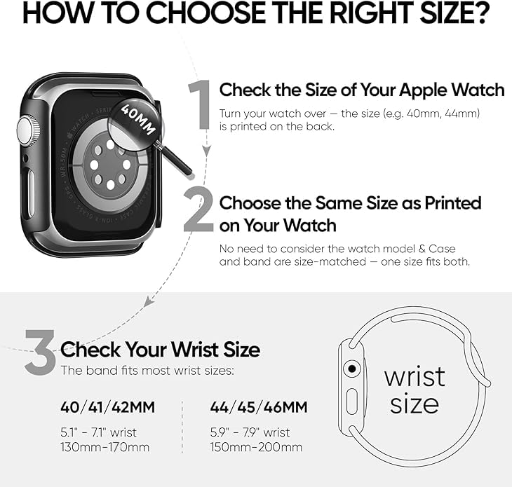 Image of Adorique 3-in-1 Compatible for Apple Watch Band 40mm 41mm 42mm 44mm 45mm 46mm, Soft Silicone Sport Strap for iWatch Series SE 10 9 8 7 6 5 4 3