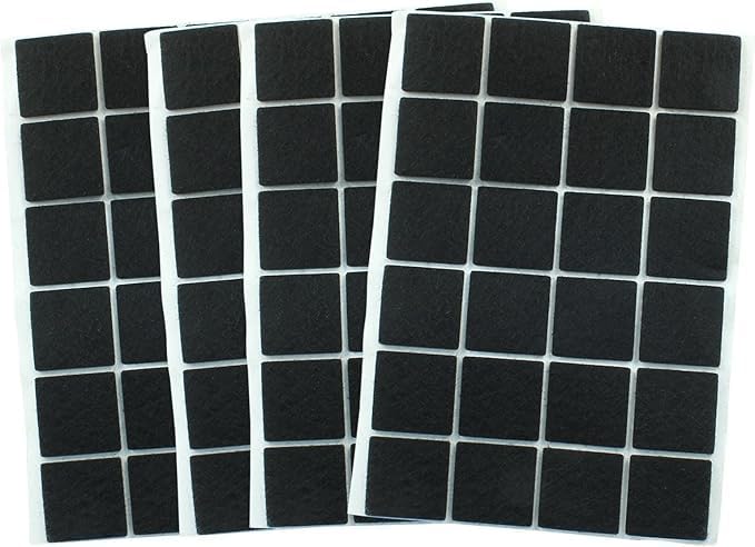 MR. DIY Crafts 18 Pcs, Custom Die Cut Custom Self Adhesive Stick Protective Floor Felt Pad Square EVA Furniture Felt Pad. (18, Black, 2.5 x 2.5 cm)