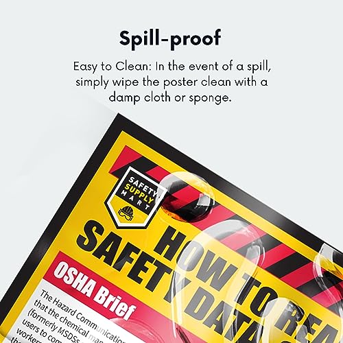 Safety Supply Mart How To Read A Safety Data Sheet (SDS/MSDS) Poster, 24 x 33 Inch, UV Coated Paper (Poster) - 2 PACK