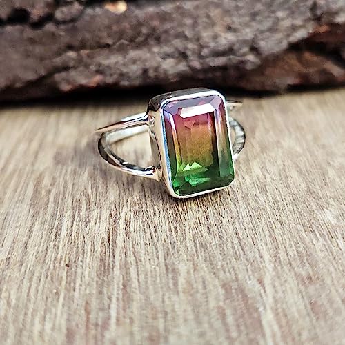 Boho Ring, Watermelon Tourmaline Ring, 925 Sterling Silver, Tourmaline Gemstone Ring, Handmade Gift For her2