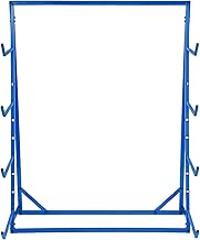 4 Tier Steel Horizontal Lumber Storage Rack, Heavy Duty Pipe Organizer Shelf with Hooks, Adjustable Storage Cantilever Rack Floor Mount Wood Organizer, 440.92 lbs Load-Bearing Capacity (Blue)
