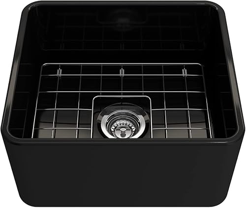 Miniatura 8 de BOCCHI Classico Delantal Delantal Delantal de 20 pulgadas, Fregadero de cocina con rejilla inferior protectora y colador en blanco mate