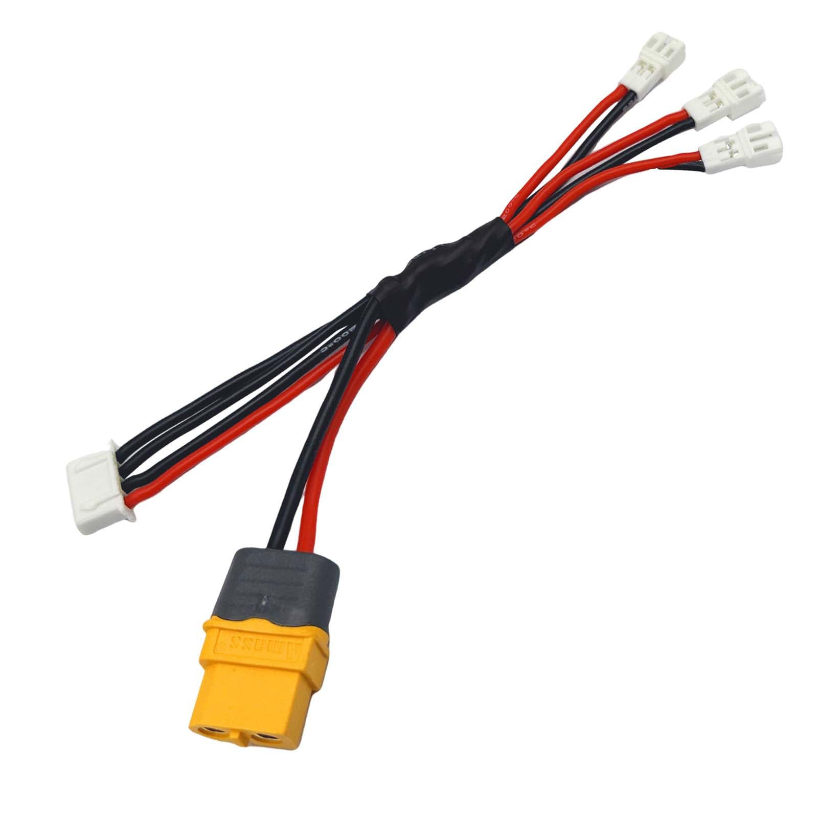 3X JST-PH2.0 to XT60 Parallel Battery Charging Cable 12cm for Mobula 6 7 Tinyhawk ? M6D D6PRO SCX24 RC Car Batteries with PH2.0 Plugs