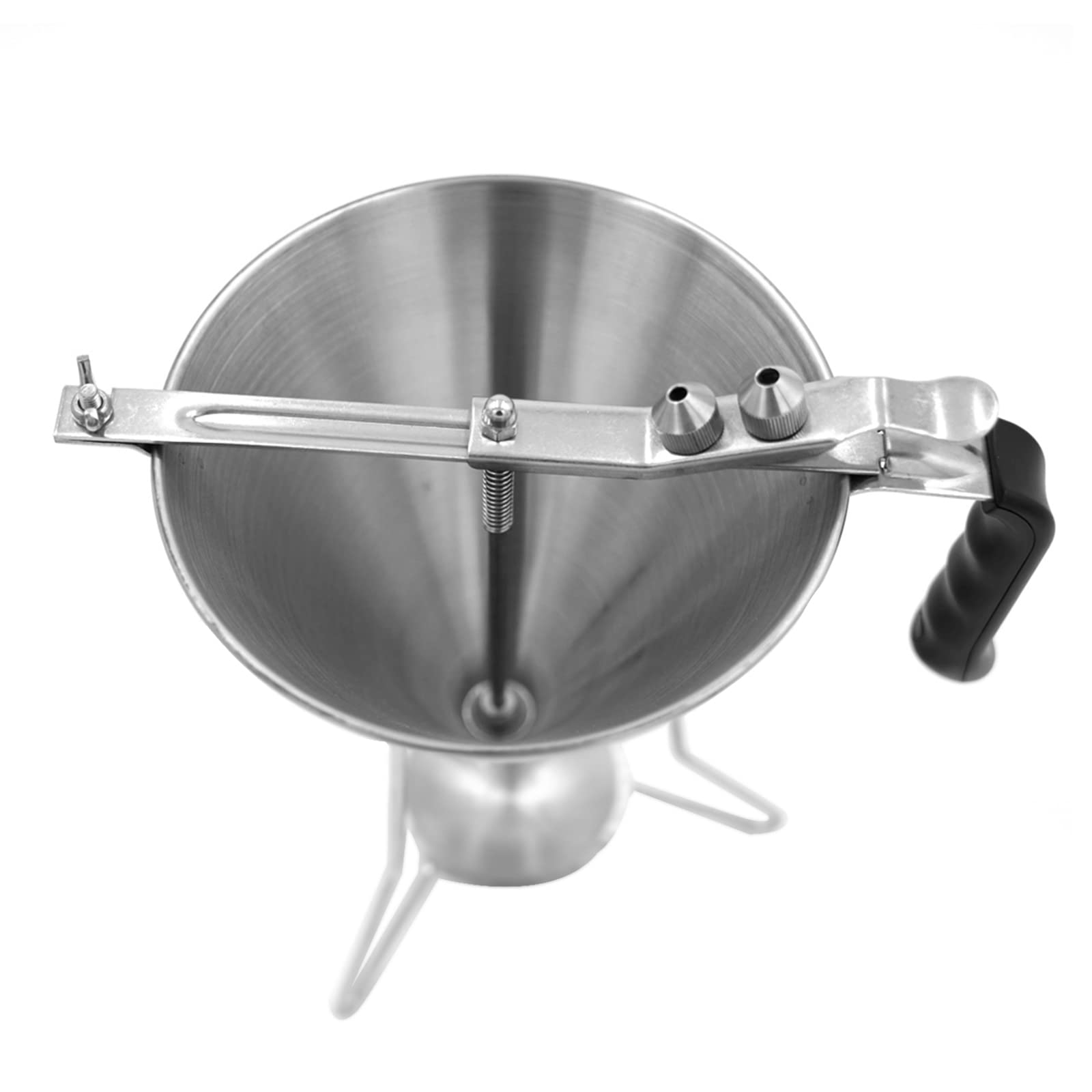 Präziser Teigportionierer 2L,Pfannkuchen Waffeln Spender Edelstahl,Heavy Duty Teigspender,Saucentrichter Pizza Kuchen Pommes Frites Crisper Ofen Nudeln Backzubehör zum Dosieren mit Ø 4/5/6 mm Düsen