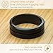 Mens Silicone Wedding Band - Men's Rubber Wedding Ring | Thin Groove Ring 7mm Wide For Work, Sport, Workout | Black, Size 8