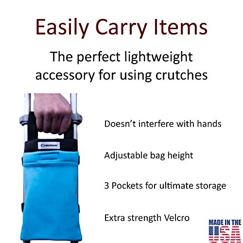 image for Crutcheze Premium Crutch Bag USA Made - Lightweight Pouch for Crutches