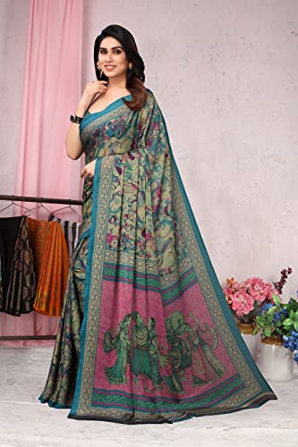Image of MIRCHI FASHION Women Saree Ethnic Motif Print Chiffon | Breathable Lightweight Plain Weave Sari for Office and Daily Use (Available in 20 Designs)