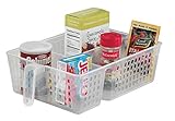 Perfect Pantry 3-Section Handy Basket, Clear, Set of 2