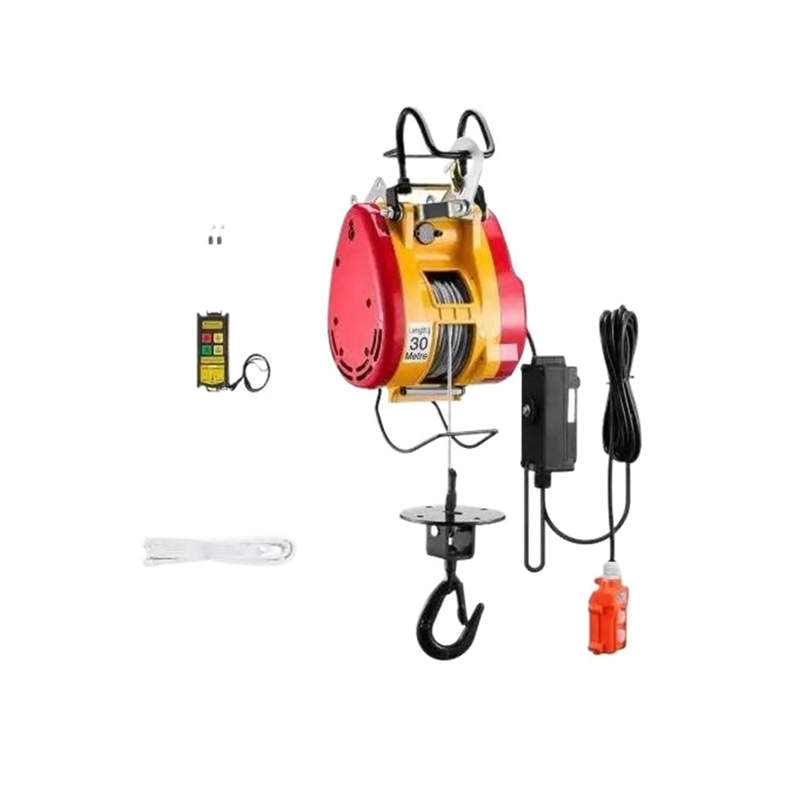 flaschenzug 2-in-1-Elektro-Hebezeug, 1100 lbs, kabelgebundene/kabellose, tragbare Motorwinde, 98 Fuß Hubhöhe für das Abschleppen in der Garage und Fabrik