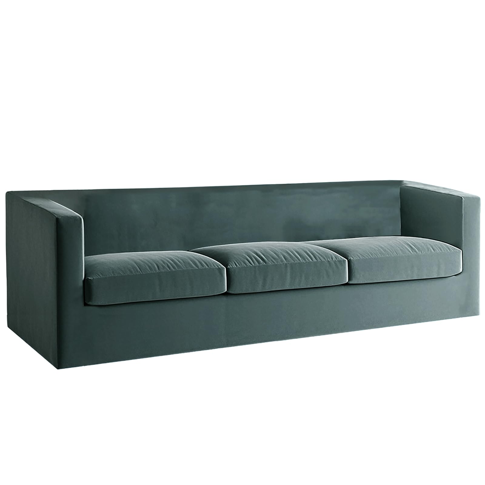 VFGFDJNDFX Stretch Chesterfield Sofa Cover with Main Sofa Slipcovers and Separate Couch Cushion Covers Velvet Non-slip Furniture Protector (Slate Blue,XL Sofa+3 Large Seats)