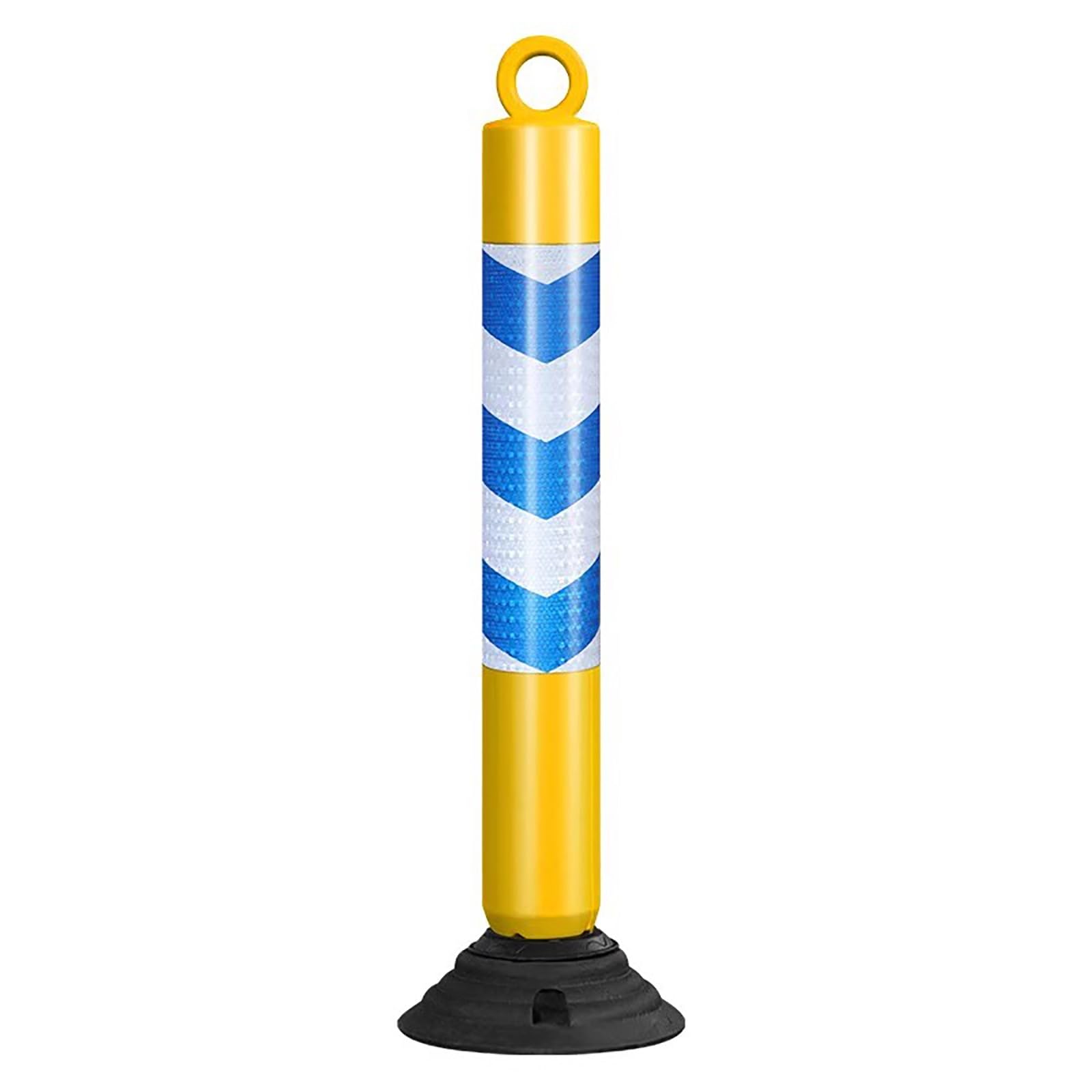 Poteau de stationnement rétro-réfléchissant bleu à socle lesté anti-choc