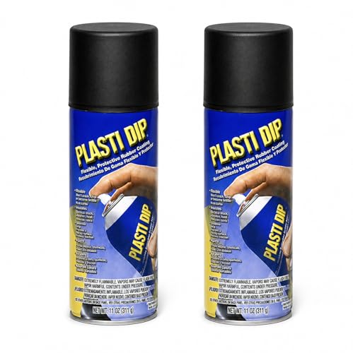 2 Pack Plasti Dip Mulit-Purpose Rubber Coating Spray Black 11oz