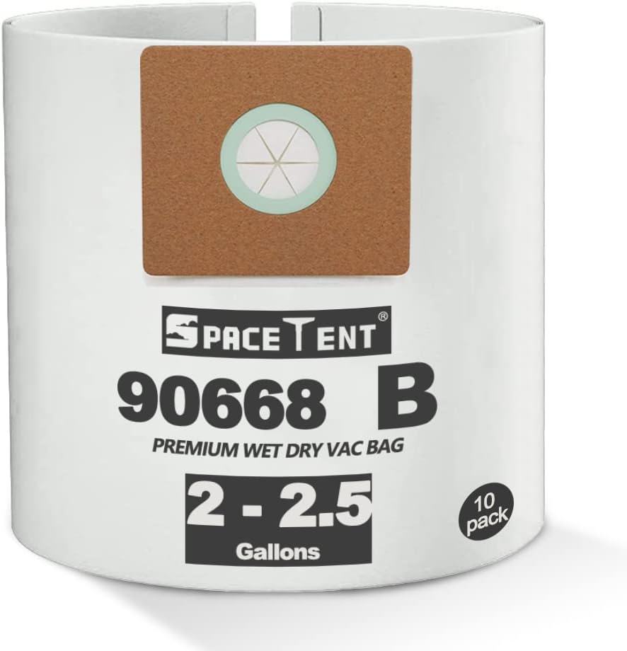 SpaceTent 10 Pack 90668 Shop Vac Filter Bags Type B, Part 9066800