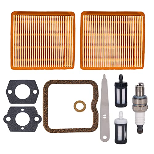 Mikatesi 2Pack 4180-141-0300 FS91 FS91R Air Filter Kit Replace for Stihl FS91R KM91R KM131 FS89 FS91R FS111 FS131 FS311 FC96 String Trimmer Brushcutter with 4180 007 1005 Valve Clearance Setting